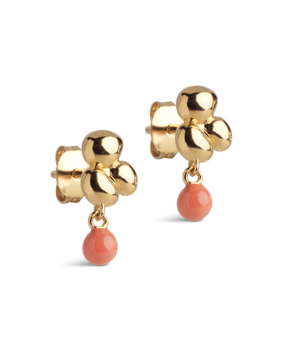 Nara Ball Earrings Light Coral - shopatstocks