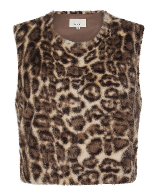 Edelweiss Faux Fur Gilet Natural Leopard