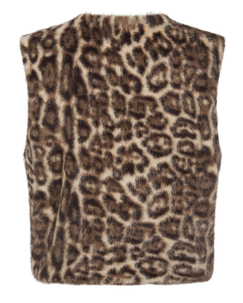 Edelweiss Faux Fur Gilet Natural Leopard
