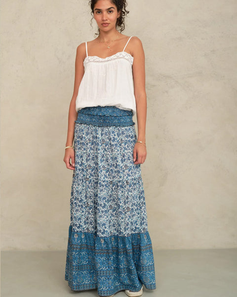 Esti Print Maxi Skirt Blue - shopatstocks