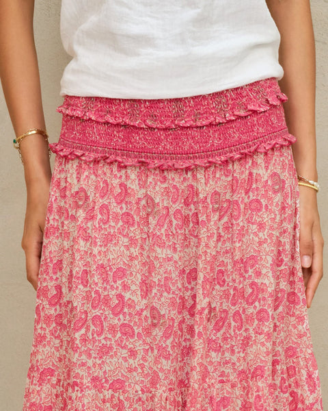 Esti Print Maxi Skirt Pink - shopatstocks