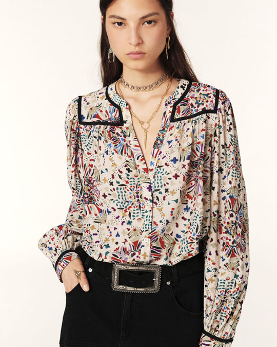 Faizae Long Sleeve Shirt Beige