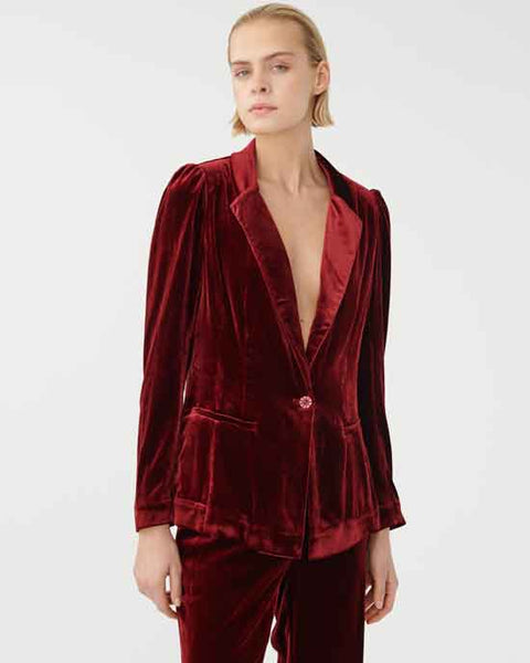 Falula Velvet Blazer Merlot