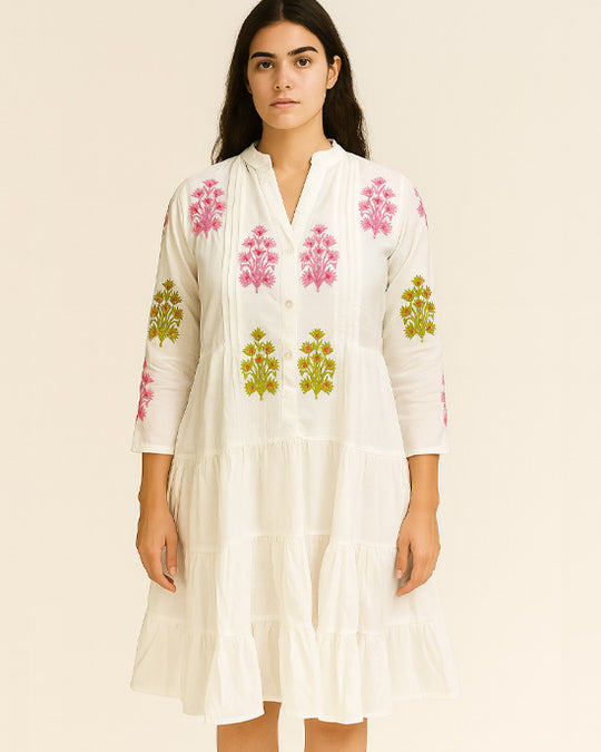 Flora Dress White Multi