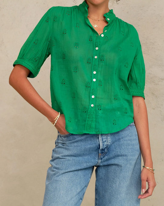 Frani Embroidered Top Green