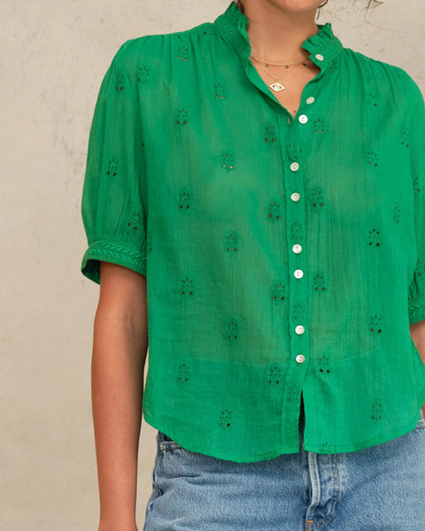 Frani Embroidered Top Green - shopatstocks