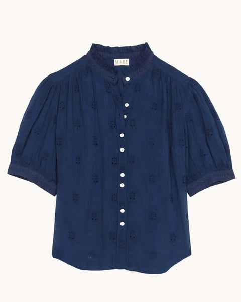 Frani Embroidered Top Indigo - shopatstocks