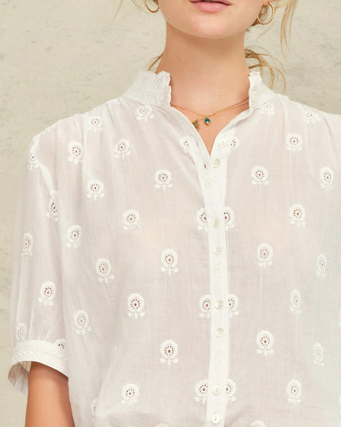 Frani Embroidered Top White - shopatstocks