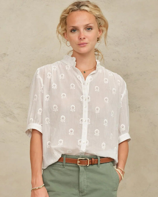Frani Embroidered Top White - shopatstocks