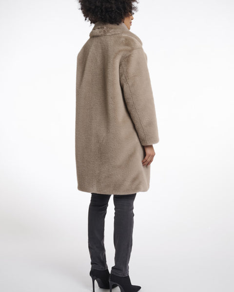 Geesje Faux Fur Coat Toffee