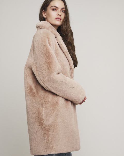 Geppe Faux Fur Coat Powder