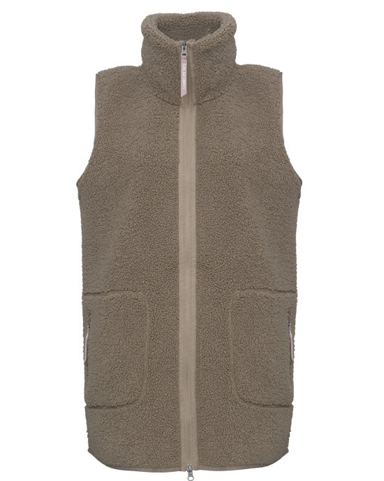 Long Teddy Gilet Greige