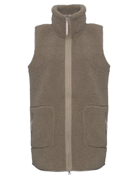 Long Teddy Gilet Greige