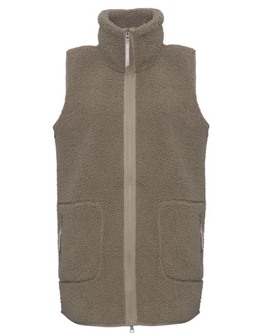 Long Teddy Gilet Greige