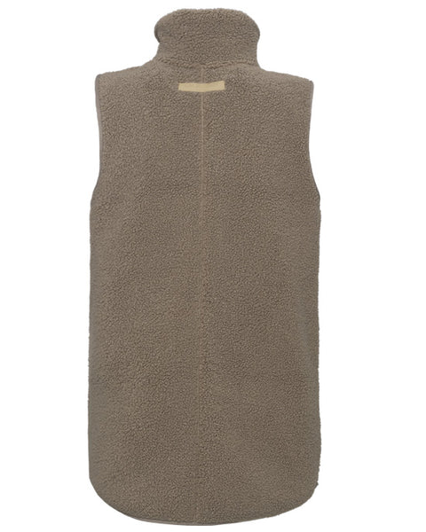 Long Teddy Gilet Greige