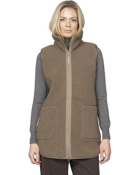 Long Teddy Gilet Greige