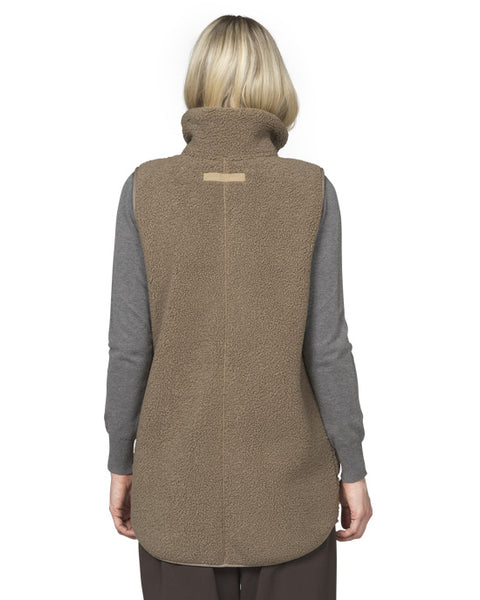 Long Teddy Gilet Greige