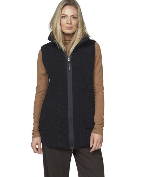 Long Teddy Gilet Dark Indigo