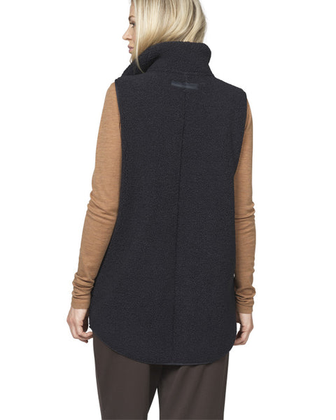 Long Teddy Gilet Dark Indigo