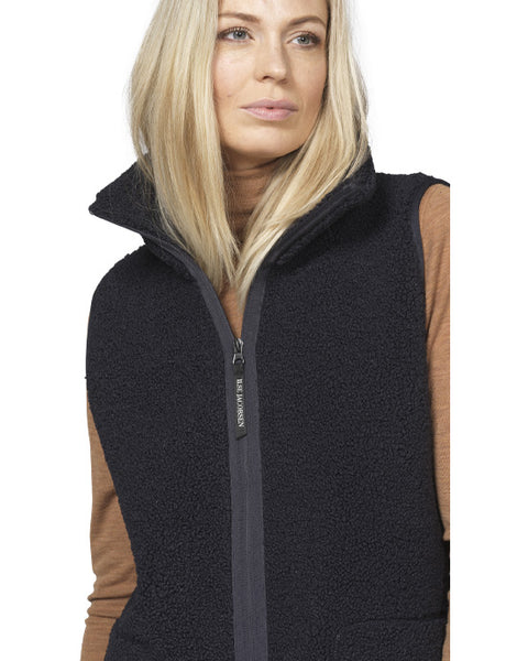 Long Teddy Gilet Dark Indigo