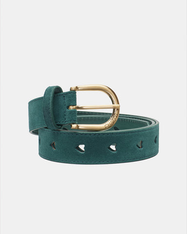 Cut It Out Heart Belt Bottle Green