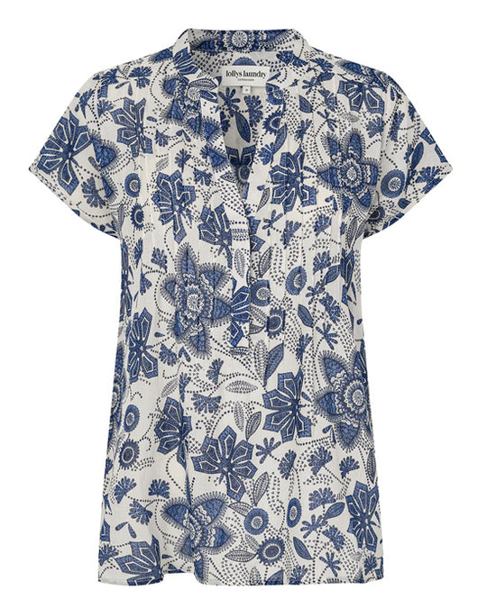 Heather Top SS Blue