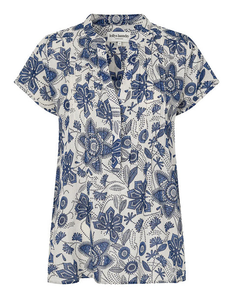 Heather Top SS Blue - shopatstocks