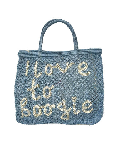 I Love to Boogie Small Tote Pebble and Natural