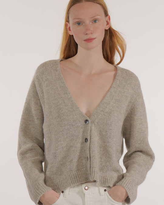 Isra Short Cardigan Light Grey