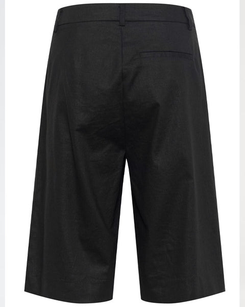 Izza linen shorts black