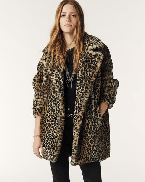 Jade Faux Fur Coat Leopard