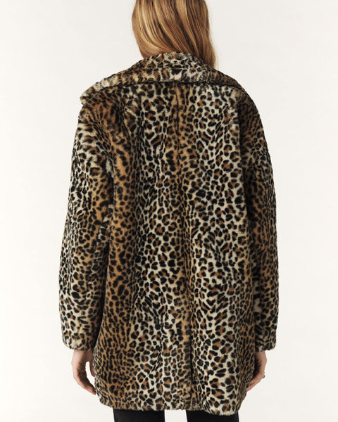 Jade Faux Fur Coat Leopard