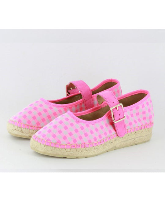 Fuchsia Gingham Ballerina Espadrilles