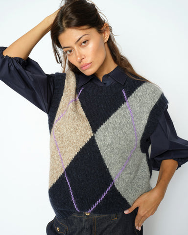 Jennine Knit Vest Salute Navy