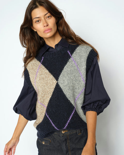 Jennine Knit Vest Salute Navy