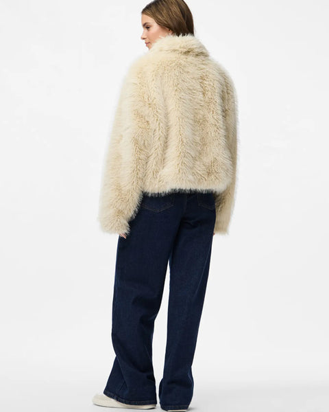 Jilla Short Faux Fur Jacket Birch