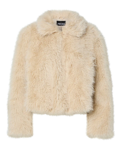Jilla Short Faux Fur Jacket Birch