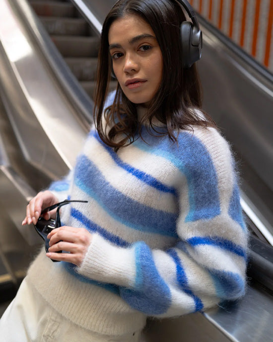 Kale Striped Sweater Ice