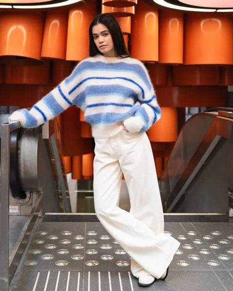 Kale Striped Sweater Ice