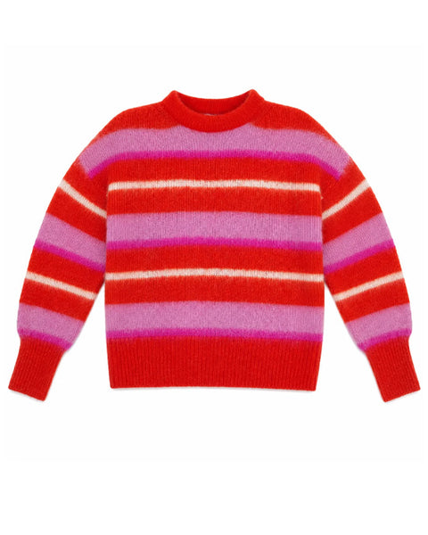 Kale Striped Sweater Fire