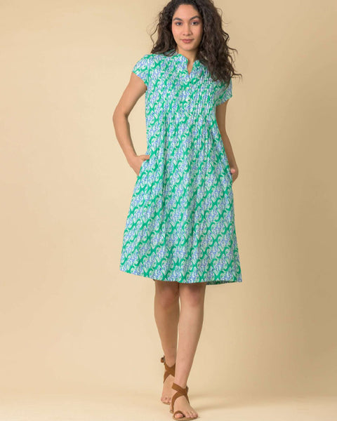 Lacey Dress Carnation Green - shopatstocks