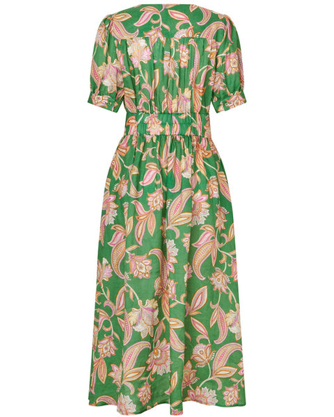 Leandra Dress Paisley Full Green - shopatstocks