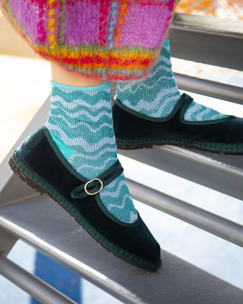 Leonor Mary Jane Dark green w Dark Green Piping