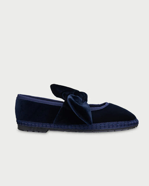 Lyra Velvet Slipper Dark Blue