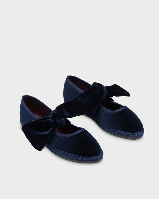 Lyra Velvet Slipper Dark Blue