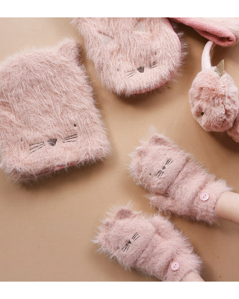 Clara Cat Fluffy Gloves 3-6 Years