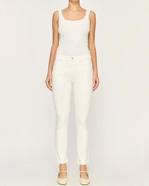 Mara Straight Ankle Jeans White