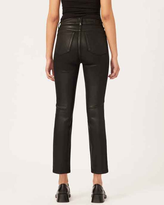 Mara Straight Mid Rise Instasculpt Ankle Black Coated