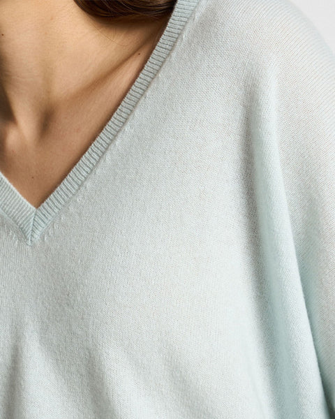 Martinettie V-neck Jumper Ice Blue - shopatstocks