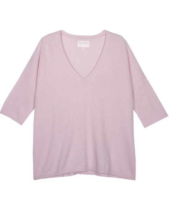 Martinettie V-neck Jumper Sugar Pink - shopatstocks
